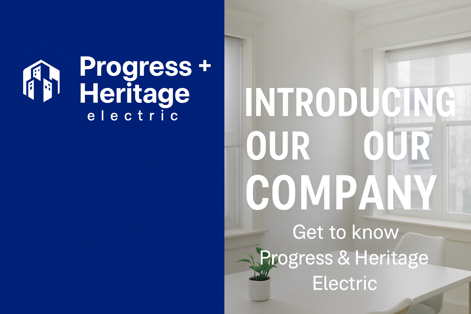 the interior of a home with the Progress and Heritage Electric logo