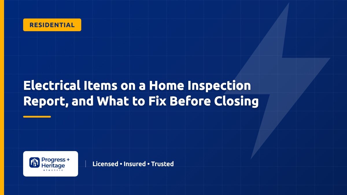 Electrical Items on a Home Inspection Report, and What to Fix Before Closing
