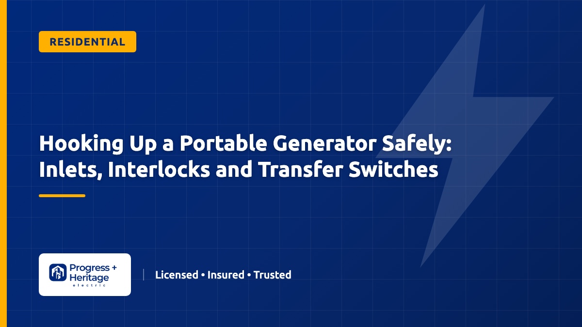 Hooking Up a Portable Generator Safely: Inlets, Interlocks and Transfer Switches