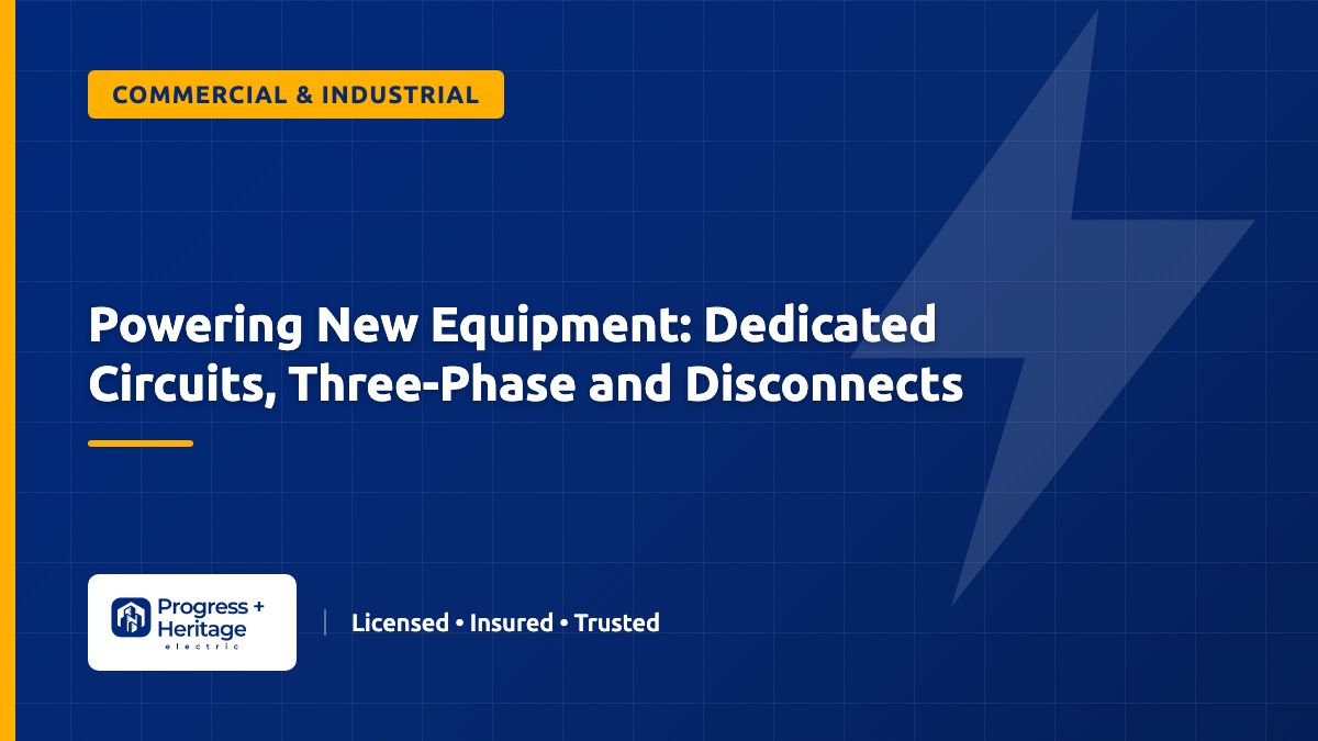 Powering New Equipment: Dedicated Circuits, Three-Phase and Disconnects